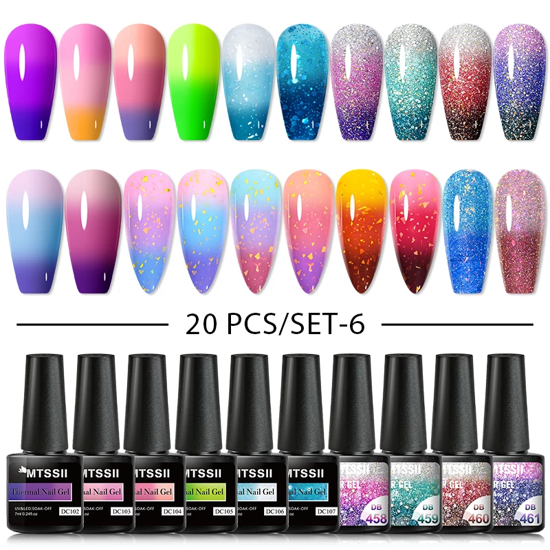 Gel Mtssii Nail 20pcs/set Polish 9D Reflective Glitter Cat Magnetic Gel Semi Permanent UV Gel Soak Off Nail Varnish smile