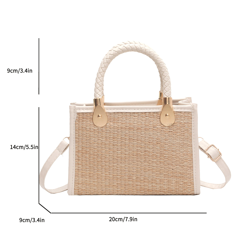 Fashion Woven Straw Shoulder Bag Female Crossbody Messenger Bags for Women 2023 Summer Beach Handbags Tote Travel Shopping Bag