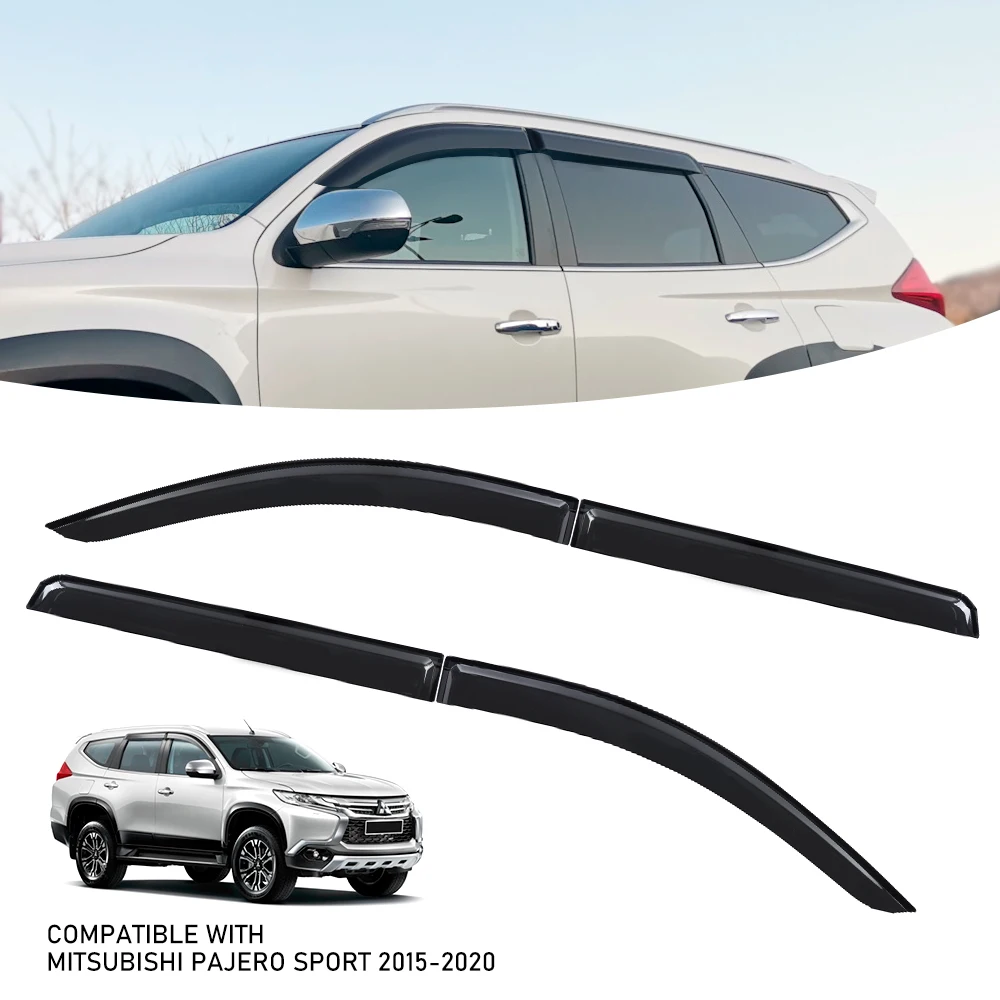 Visor Weathershields Windows Window Deflectors For ddmysmile Mitsubishi Pero Sport 2015 -2023 4X4 Car Accessories Sun Rain Guard Smile -2023