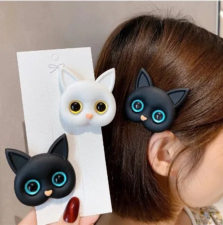 Cute New 2024 Women Cat Rubber Bands Elastic Hair Bands Korean Headwear Children For Girls Lovely Hair Accessories Ornaments smile