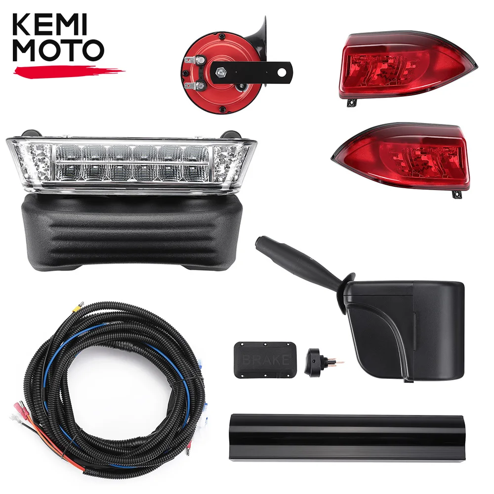 Golf Cart Upgrade Street Legal Headlight Kits Brake Turn Signal Tail Light Horn for Club Car Precedent from 2004+ Gas/Electric