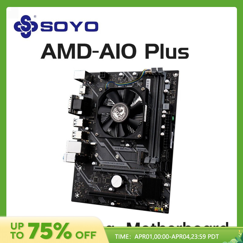 SOYO Onboard CPU Motherboard A10 Quad Core Plus Nuclear Display CPU AMD A10-RX425BB DDR3 M.2 SATA3.0 Computer Components