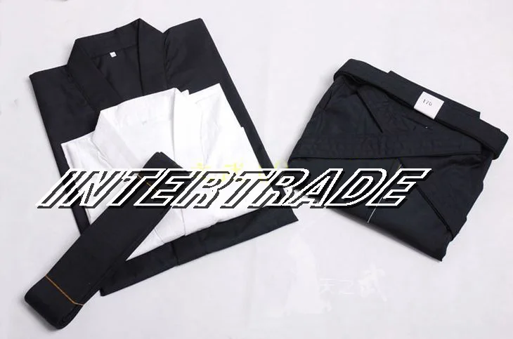 Quality 4Pcs/Set ddmysmile Traditional Top Japanese Samurai Suits Martial Arts Aikido Clothing Hakama Kendo GI Iaido Uniforms Smile