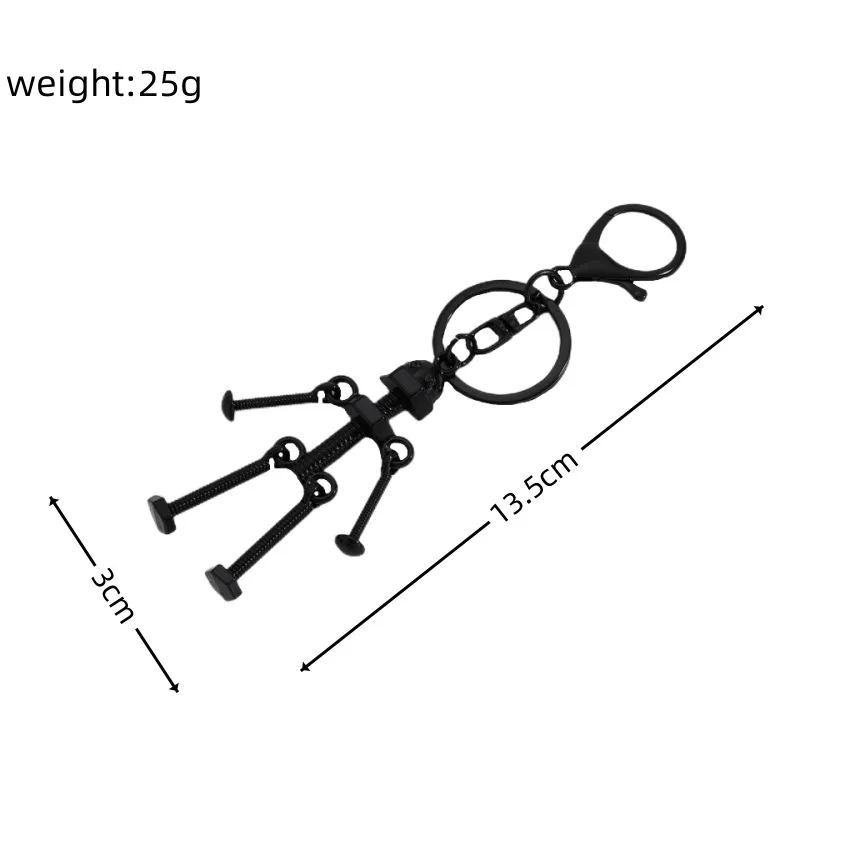 Screw Color Creative Black Robot Pendant Keychain Creative Car ddmysmile Key Ring Bag Ornament Accessories Gifts For Men Boys Smile