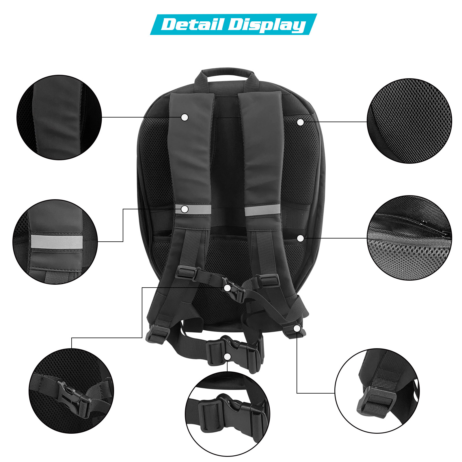 LOY Knight Cycling Backpack with Eye Motorcycle Helmet Bluetooth APP Control Waterproof Hard Shell Laptops LED Bags Mochila