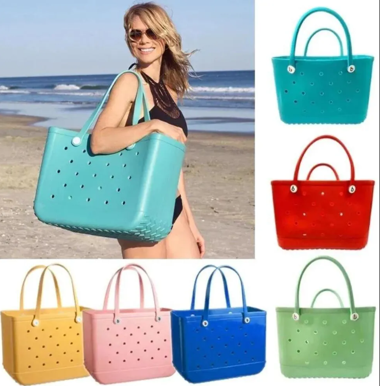 EVA Bag Waterproof Tote Shoulder Handbag for Women Travel Bag Swimming Pool Large Capacity Beach Tote Bag