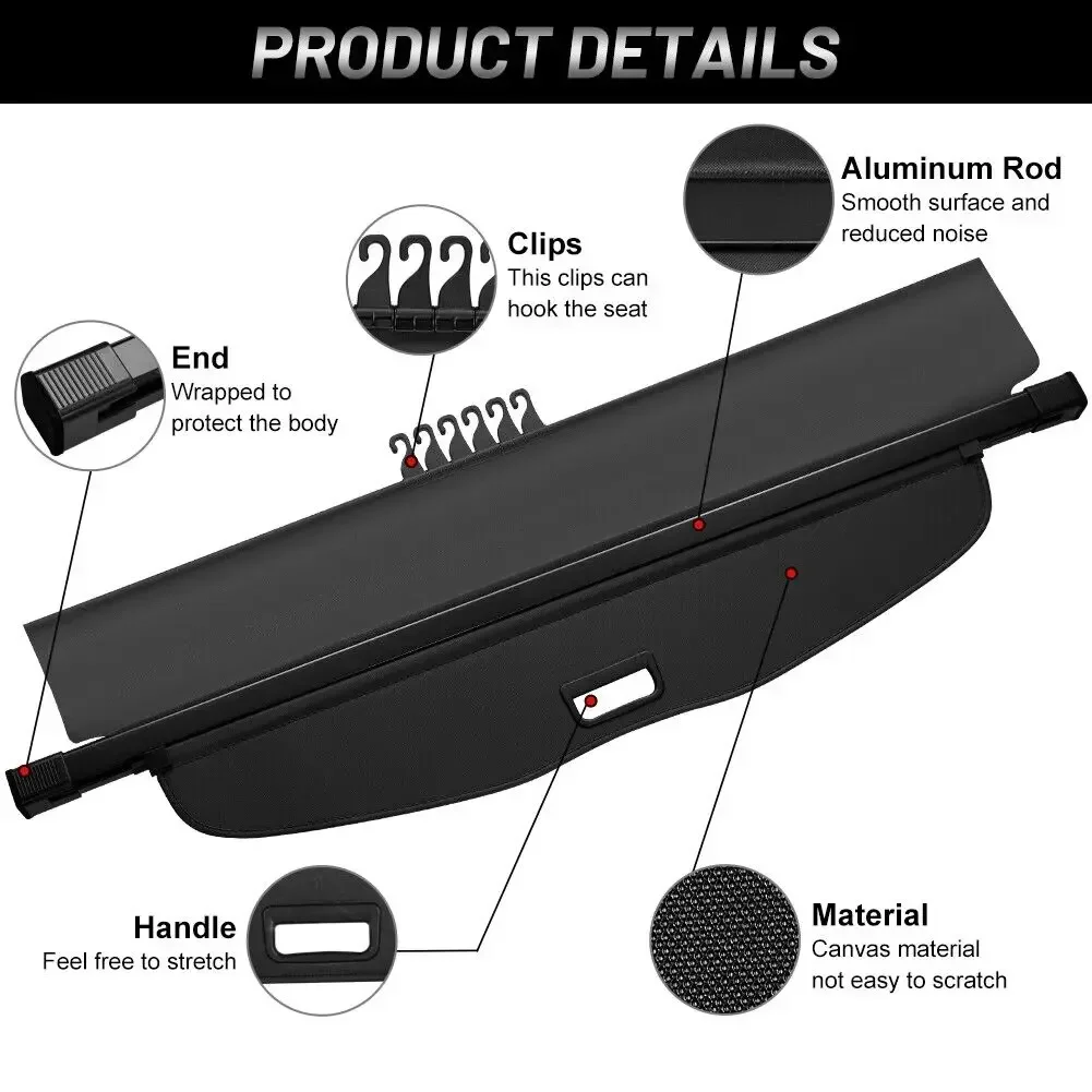 For VW Volkswagen Tiguan L AD BW MK2 2017~2023 Rear Trunk Cargo Covers Curtain Security Privacy Luggage Shield Shade Accessories