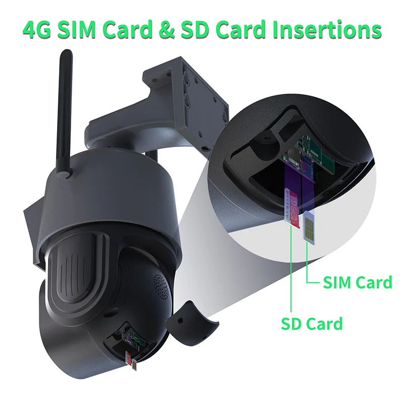 Saikiot ICSEE 6MP 50X Zoom WIFI Camera 4G PTZ Dual Lens Outdoor Camera Auto Tracking Surveillance System ICSEE Dual Lens Camera