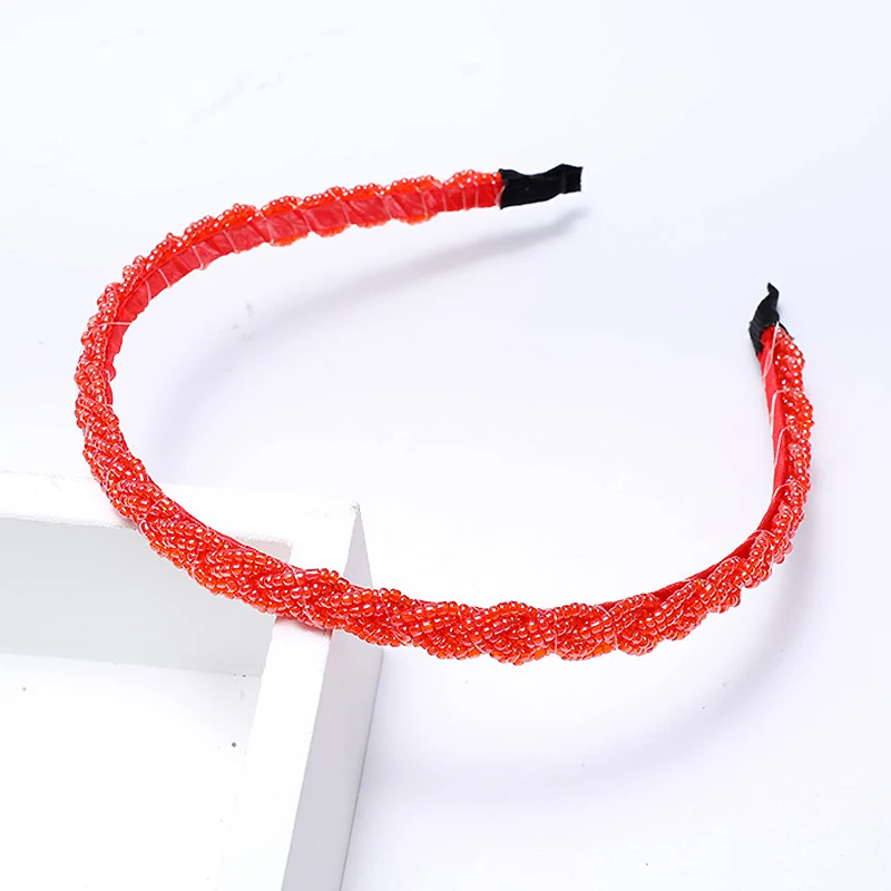 ddmysmile Crystal Beaded Simple Handmade Headbands Braid Hairbands For Women Girls Hair Accessories Smile