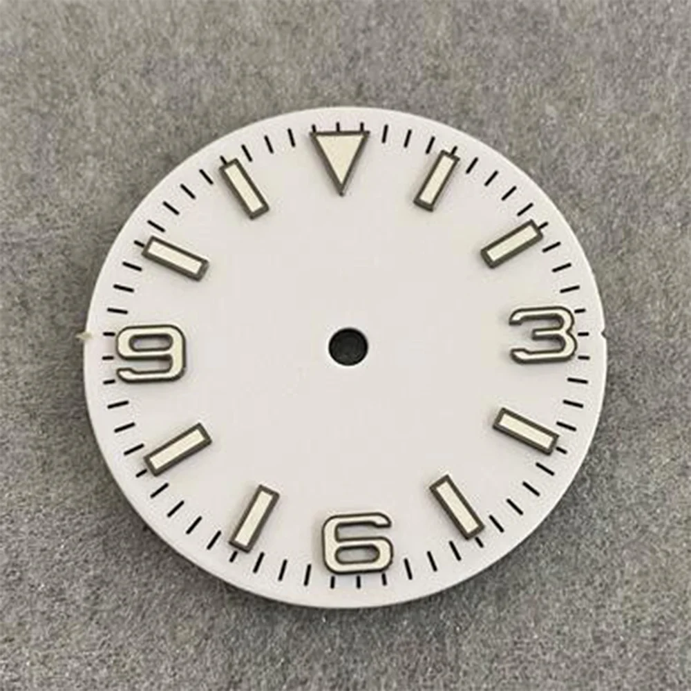 New NH35 Dial 28.5mm Green Luminous 369 Numerals Watch Dial for NH35 NH36 4R 7S Movement Mechanical Watch Faces Parts