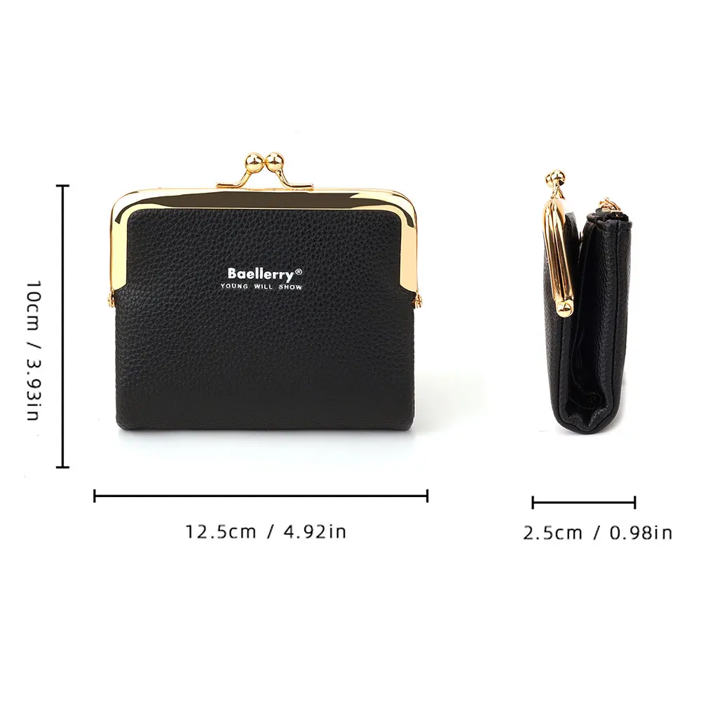 Baellerry New Short Women Wallets Card Holder Zipper Coin Pocket Cute Female Wallet PU Leather Small Card Bag Women's Purses 's smile '
