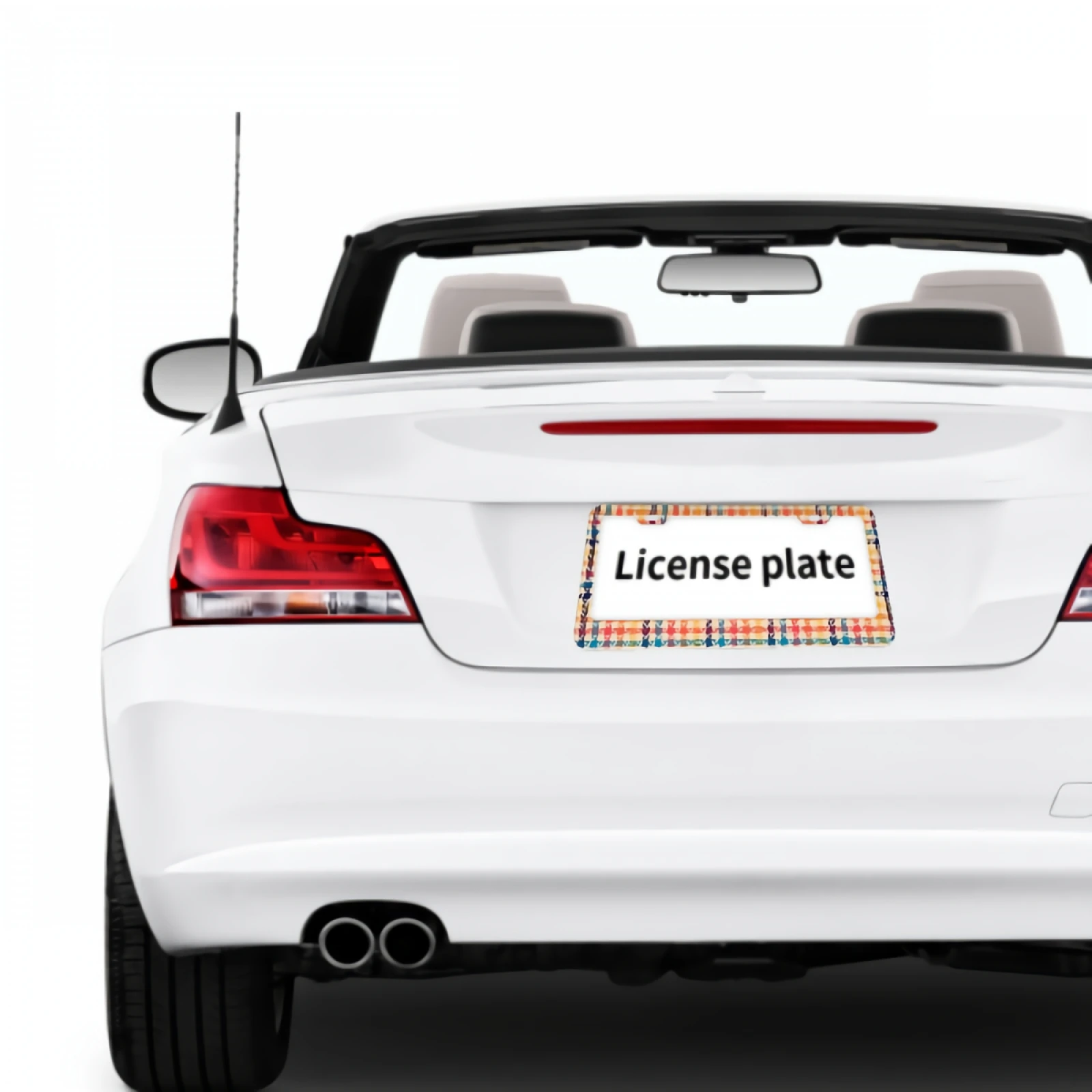 Frames License Multicolored Plate Tartan License Plate Covers Aluminum Novelty Car Tag Frame 2 Holes and Screws for Adults smile