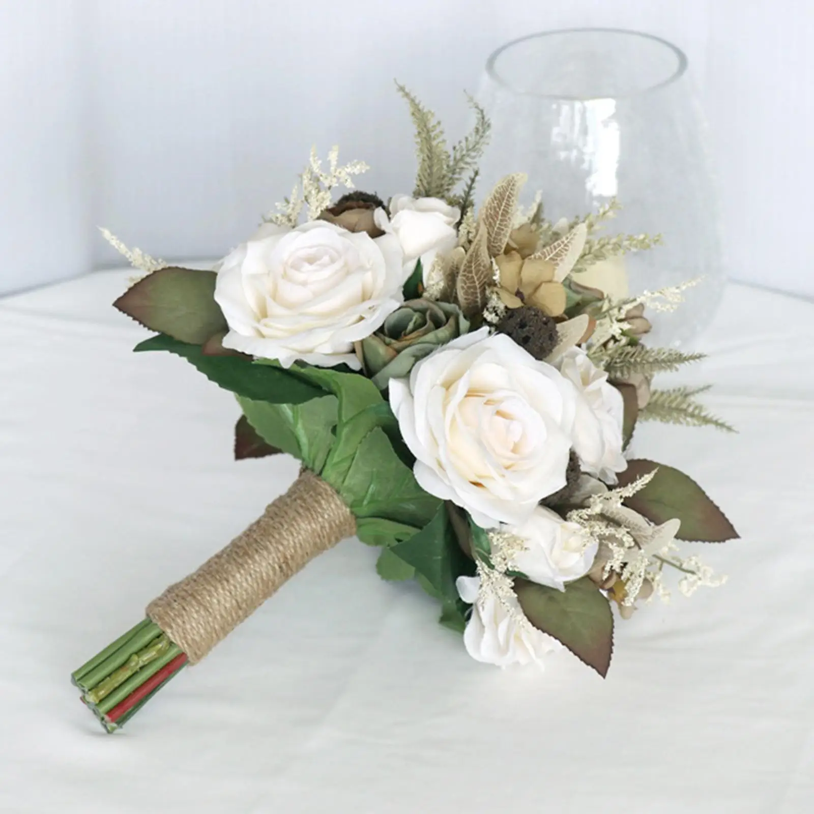 2025 Artificial Silk Flowers new Wedding Bride Bouquet Photo Props Bride Hands Holding Bouquet for Home Wedding Christmas Decor Bedroom