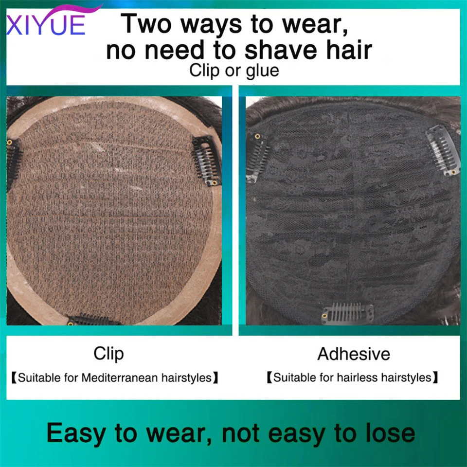 XIYUE Mens wigs mens short hair synthetic natural hair patches 241108