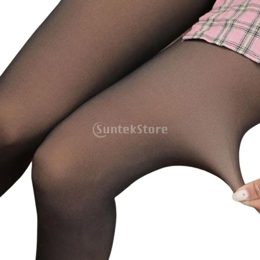 Sexy Spring Autumn 80g Warm Thermal Pantyhose Women Sock Pant Fake Stockings Panty Skin Effect Thin Translucent Tights Leggings smile