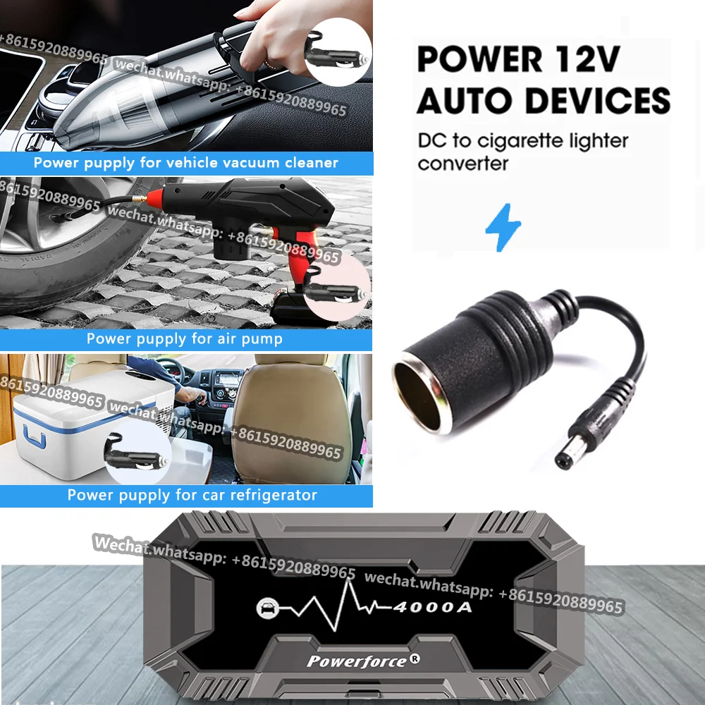 12V 4000A Lithium Jump Starter 26800mAh Car Battery Charger Kit with Phone Charger Power Pack