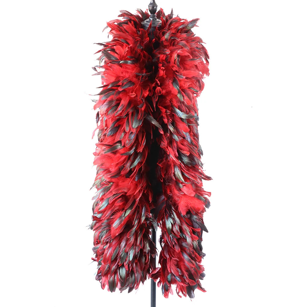 Chicken Boa Feathers Red Dress Decorative Accessories Thick Clothing Carnival Clothing Creative Casual Feathers 241108