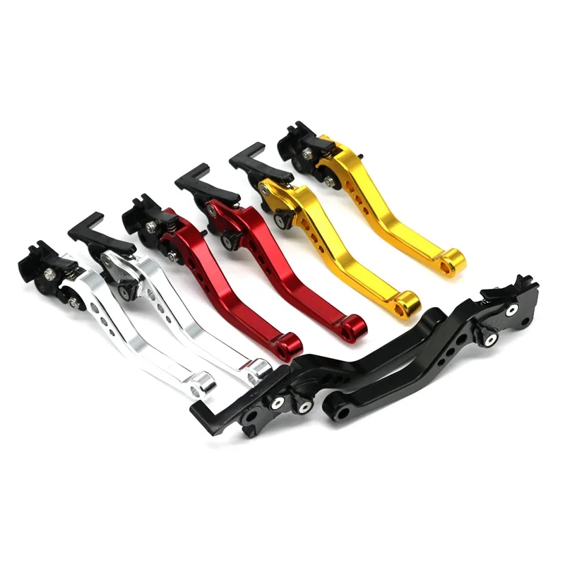 Motorcycle Modified Moped LMoDri Accessories GY6 Brake Lever Adjustable CNC Disc/Drum Hand Brake-horns Red 2pieces/1pair smile -horns