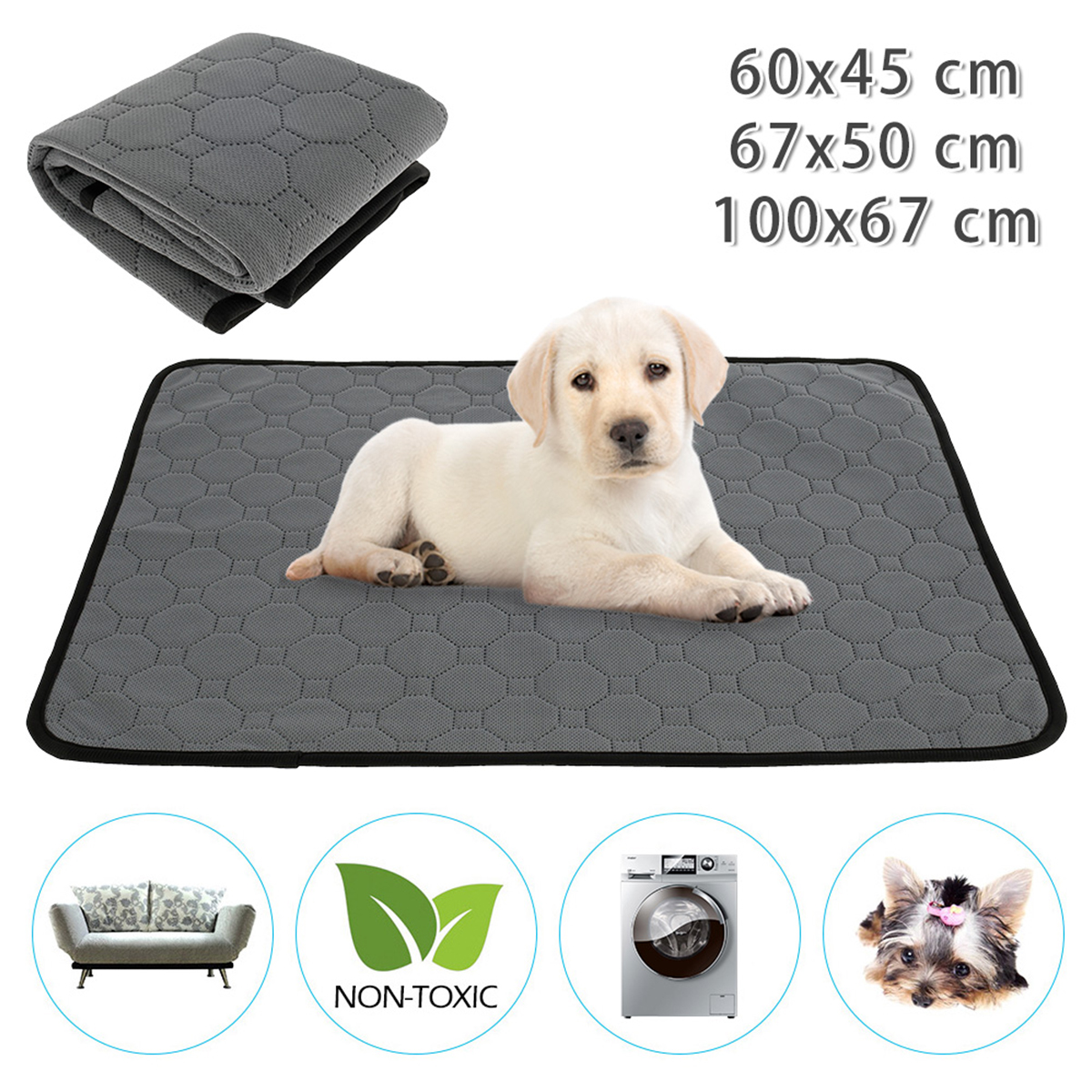 Pee Blanket Reusable Absorbent Diaper Washable Puppy Training Pad Pet Bed Urine Mat Moisture-Proof for Pets Dog Supplies