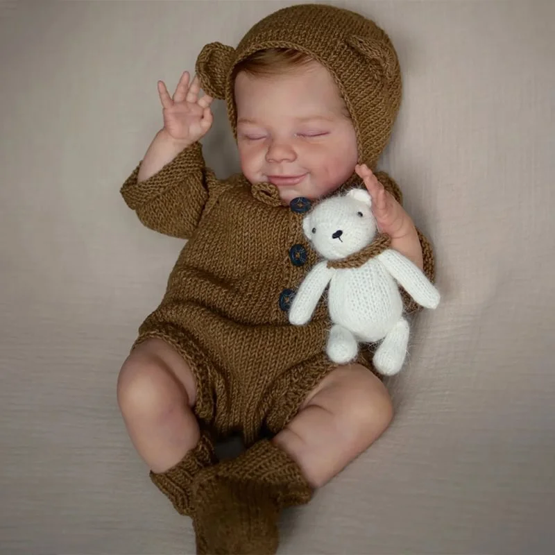 49cm Reborn Doll April Full Body Silicone new with Rooted Hair 2025 3D Skin Touch Soft Visible Veins High Quality Handmade Doll