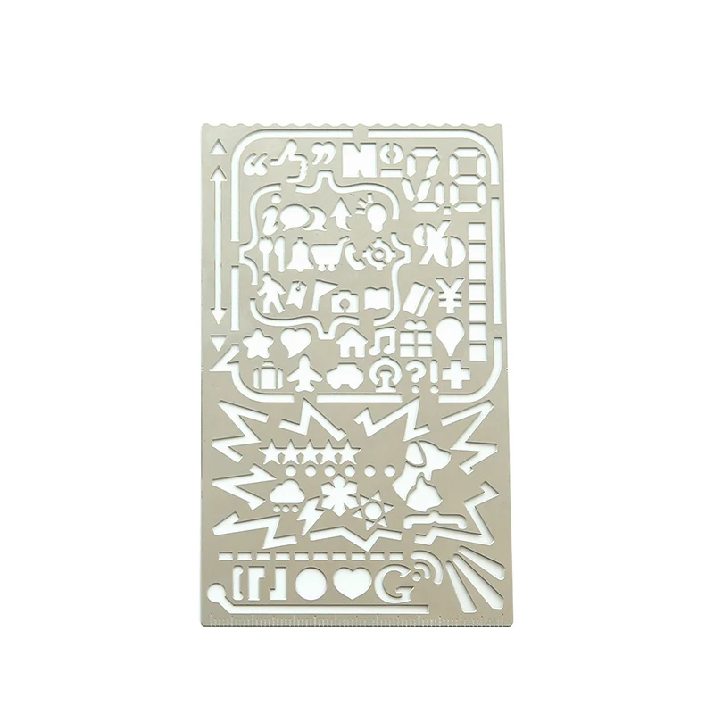 MOHAMM 1 Piece Metal Hollow Drawing Template Rulers for Studying Daily Painting Scrapbooking Art Crafts Designing