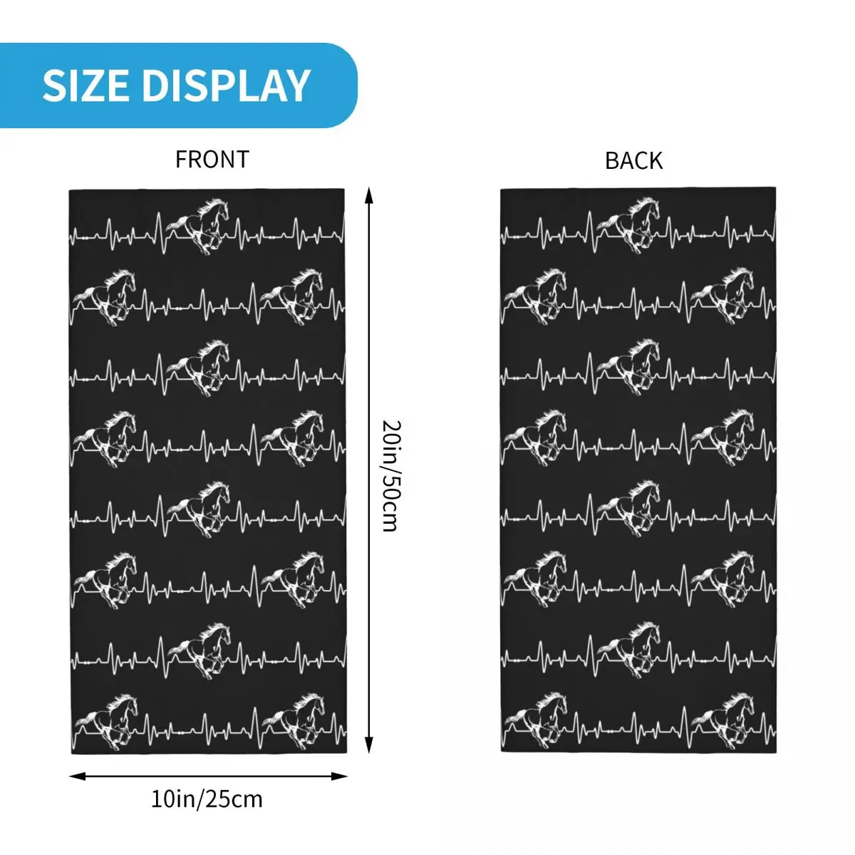 Horse Winter Riding Heartbeat Headband Neck Warmer Women Men Ski Cycling Tube Scarf Animal Lover Face Bandana Gaiter smile