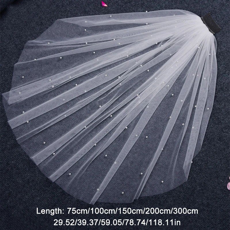 Veil Soft Bridal 75/100/150/200/300Cm Wedding Veil With Comb One Layer Tulle Cathedral Wedding Veil ddmysmile Bride Marriage Accessories Smile