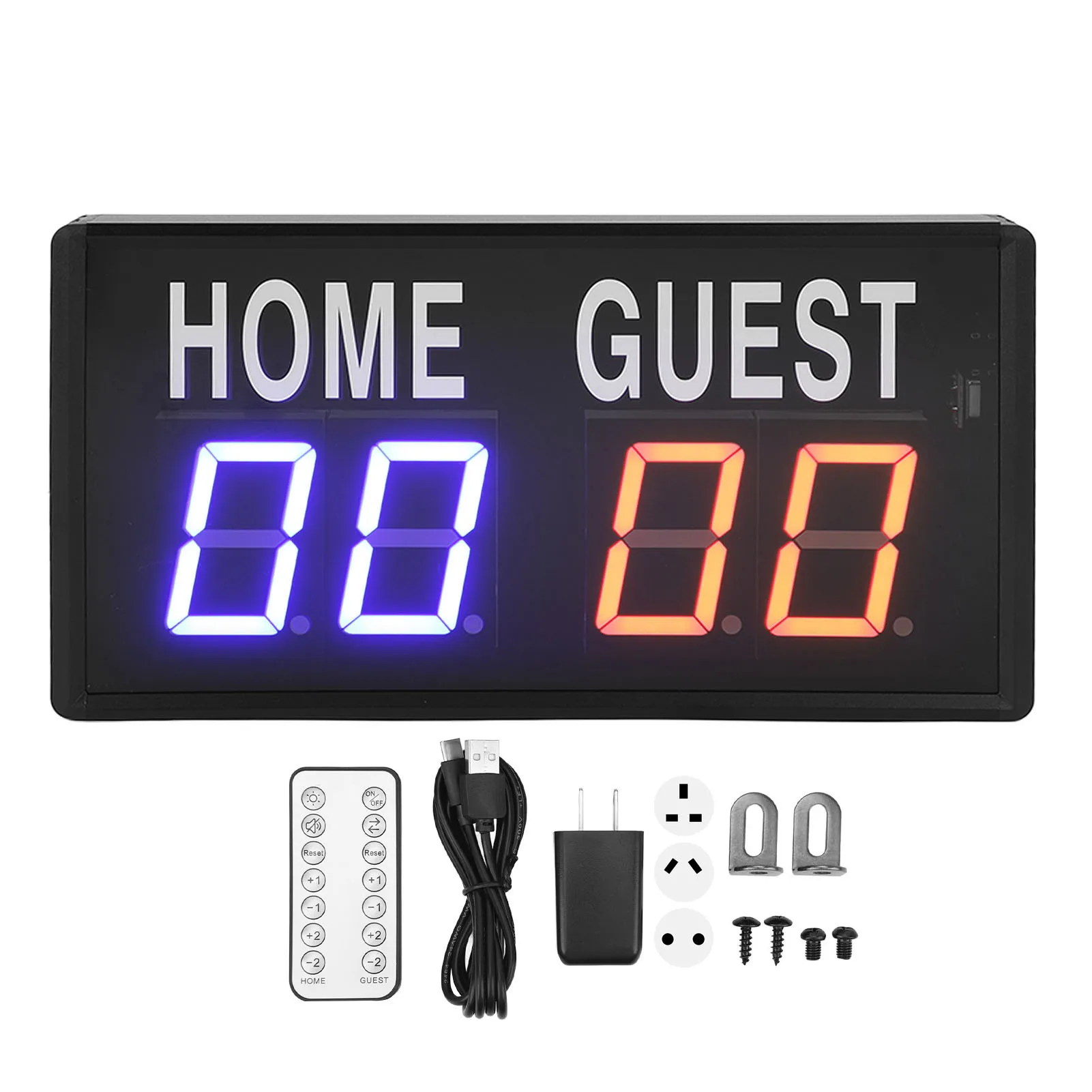 Electronic Scoreboard Aluminum Alloy Remote Control Digital Tabletop Scoreboard for Basketball Volleyball 100-240V