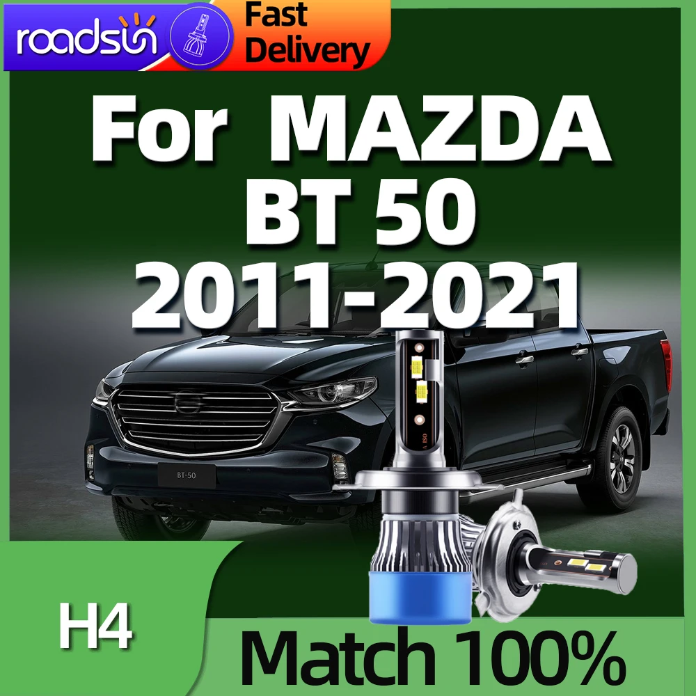Lights Roadsun H4 Car LED 42000LM Headlight Bulb For MAZDA BT50 2011 2012 2013 2014 2015 2016 2017 20108 2019 2020 2021 smile