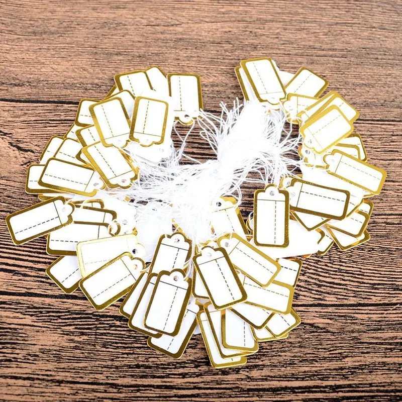 Pcs Paper Jewelry 400 Price Tags With Hanging String Marking Tags Clothing Display Labels Blank Labeling Tags 25Mmx13mm smile