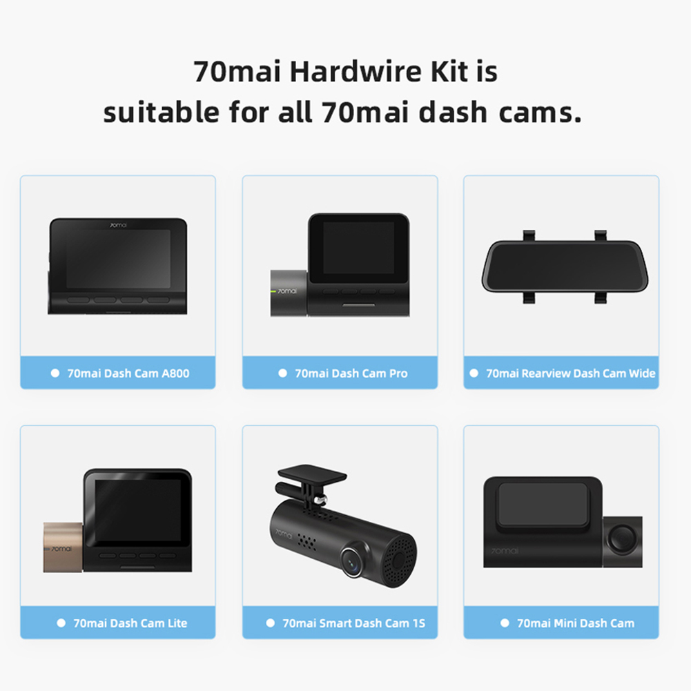 70mai Parking Surveillance Cable Hardwire Kit UP02 for 70mai 4K A800S A500S A400 M300 Lite2 1S Realize 24H Parking Monitoring
