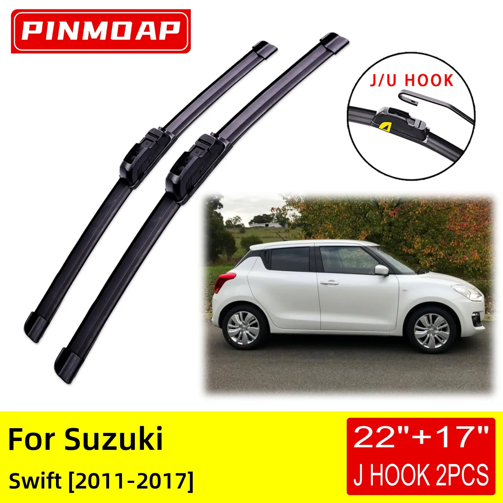 2011 Suzuki For Swift 2012 2013 2014 2015 2016 2017 Front Wiper Blades Brushes Cutter Accessories U J Hook smile