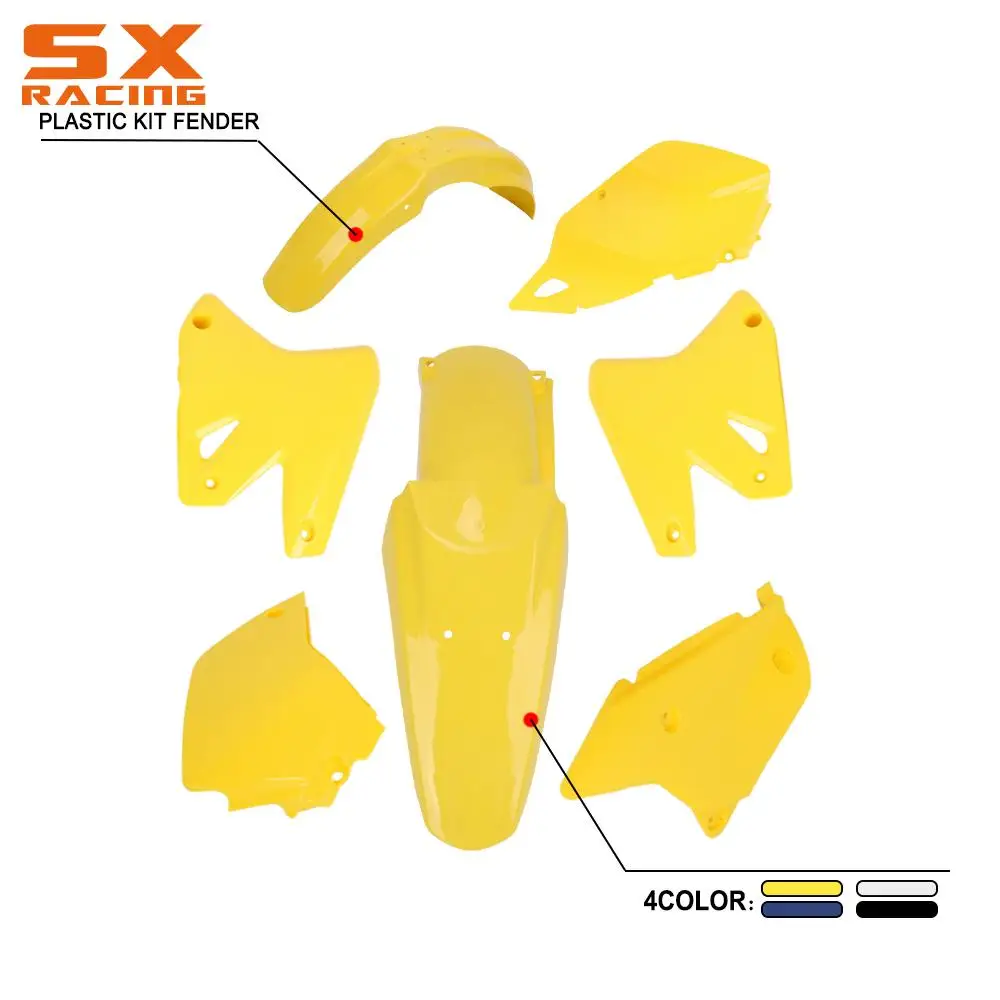 Motorcycle Fairings Plastics Front Rear Fender Body Mudguard Kit Side Cover Set For SUZUKI DRZ400 DRZ 400