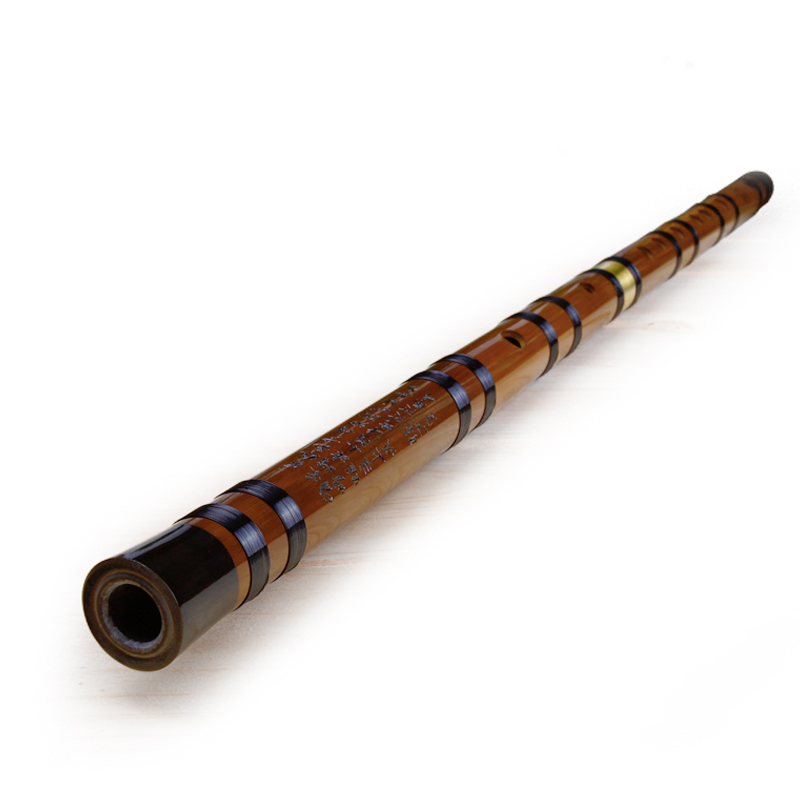 Black Line Chinese Traditional Musical Instrument Handmade Bamboo Flute