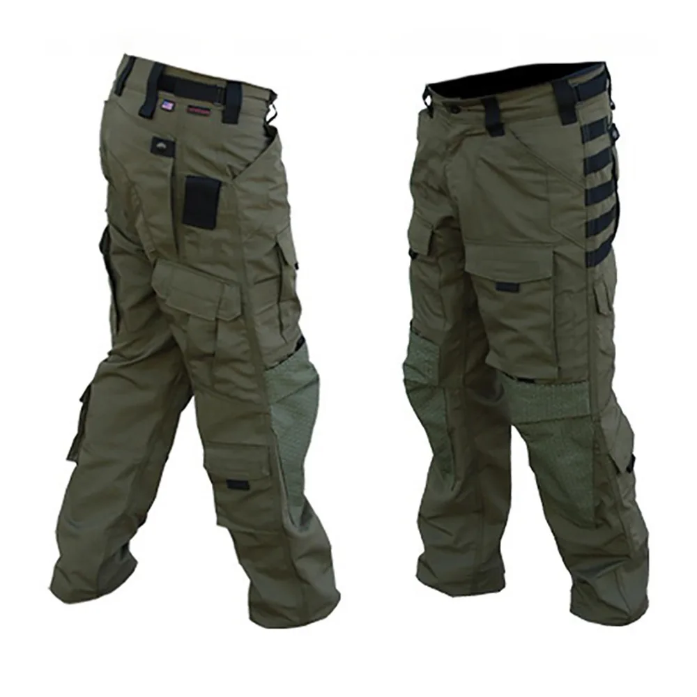 Men's Outdoor Loose Multi Pocket Workwear Pants Tactical Durable Training Pants Military Combat Wear-Resistant Hiking Trousers