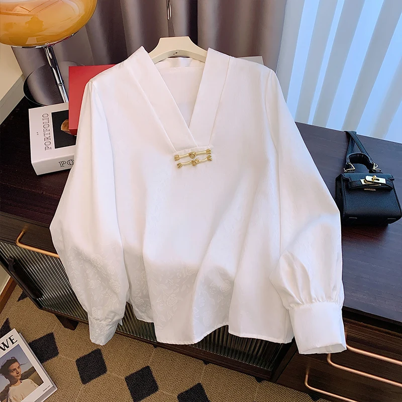 White Yourqipao Jacquard Modern Long Sleeve Shirt Black Horse Face Skirt Hanfu Suit Female Chinese Style Party Fairy Dresses smile