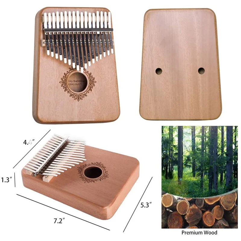 17 Keys Thumb Piano High Quality Handguard Wood Mahogany Mbira Body Musical Instruments Kalimba Piano Creative Music Box