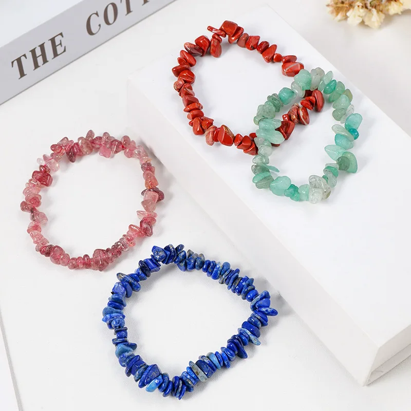 Bracelet Irregular Natural Stone Reiki Healing Crystal Tiger Eye ddmysmile Lapis Lazuli Jewelry Lady Bracelet Smile