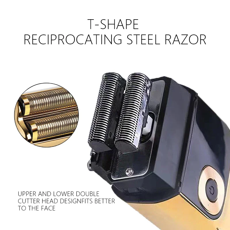 Kemei KM-2028 Electric Shaver for Men Rechargeable 2in1 Hair Trimmer Machine Twin Blade Bald Head Washable Professional Barber