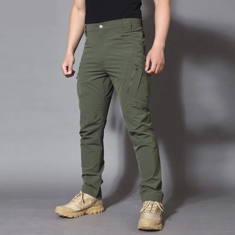 NUONEKO Men's Summer Tactical Pants Quick Dry Hiking Pants Outdoor Sports Trekking Climbing Fishing Hunting Male Trousers PN04