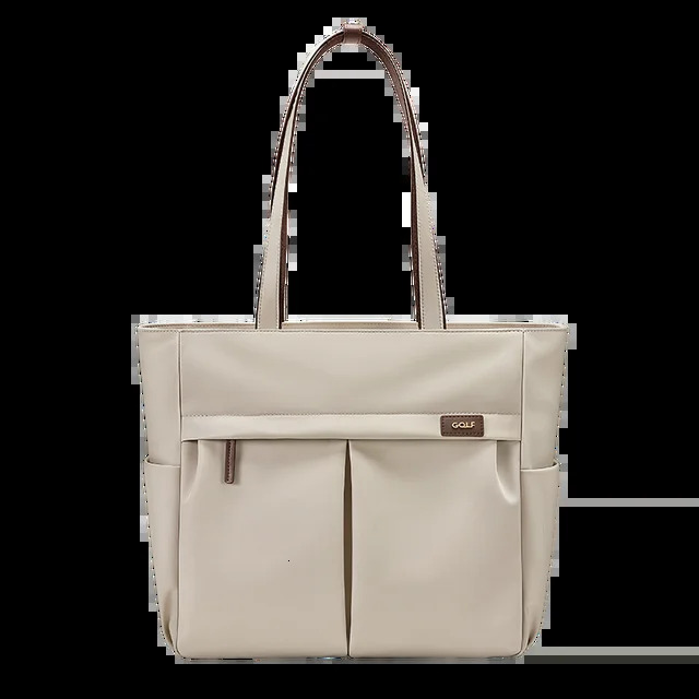 Women Work With Laptop Compartment Pockets Elegant Tote Zipper Khaki Female Shoulder Bag Functional Trend Nylon Zipper Style BagVoyage
