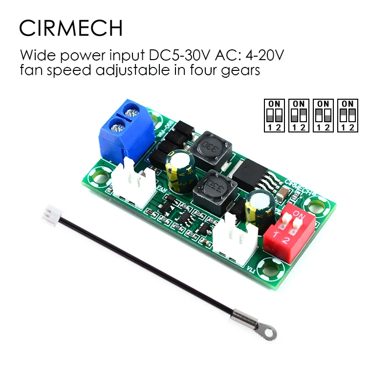 Control Temperature Electronic Thermostat Fan Module DC5V 12V 24V Speed Controller Temperature Control Board Cooling Module smile