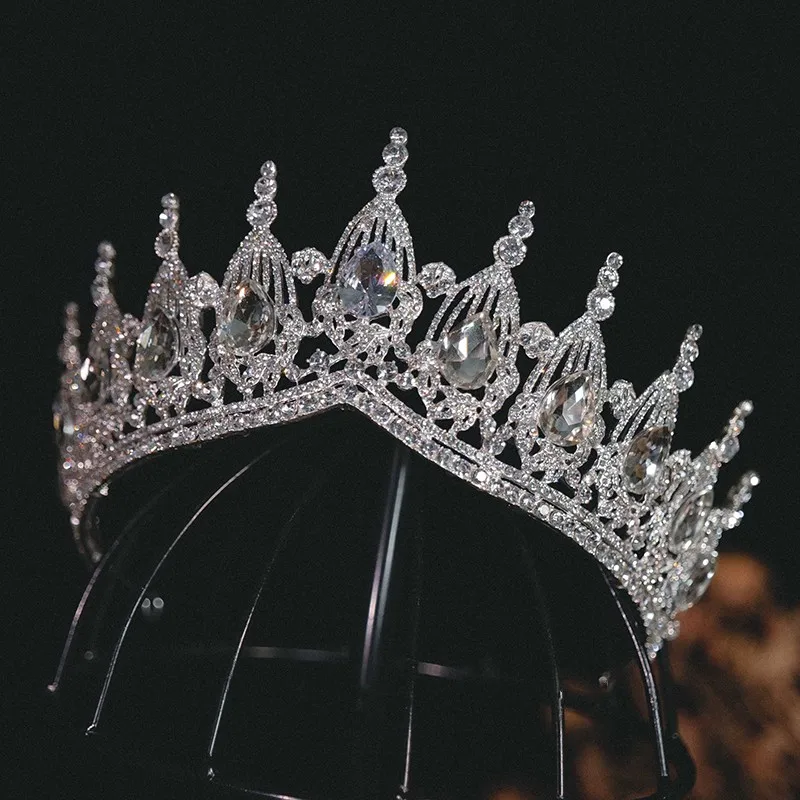 Diverse Crystal Sier Color Crowns Diadem Bride Tiaras Cubic Zirconia Crown Headpieces Wedding Hair Jewelry Accessories smile