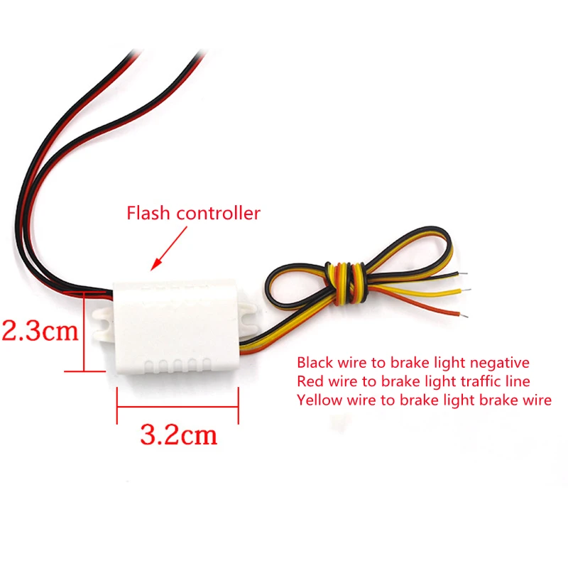 1 Pair Police Lights 3 Led Strobe Lights Flasher Auto Flash Stroboscopes Strobe Light Emergency Warning Light For Car Motorcycle