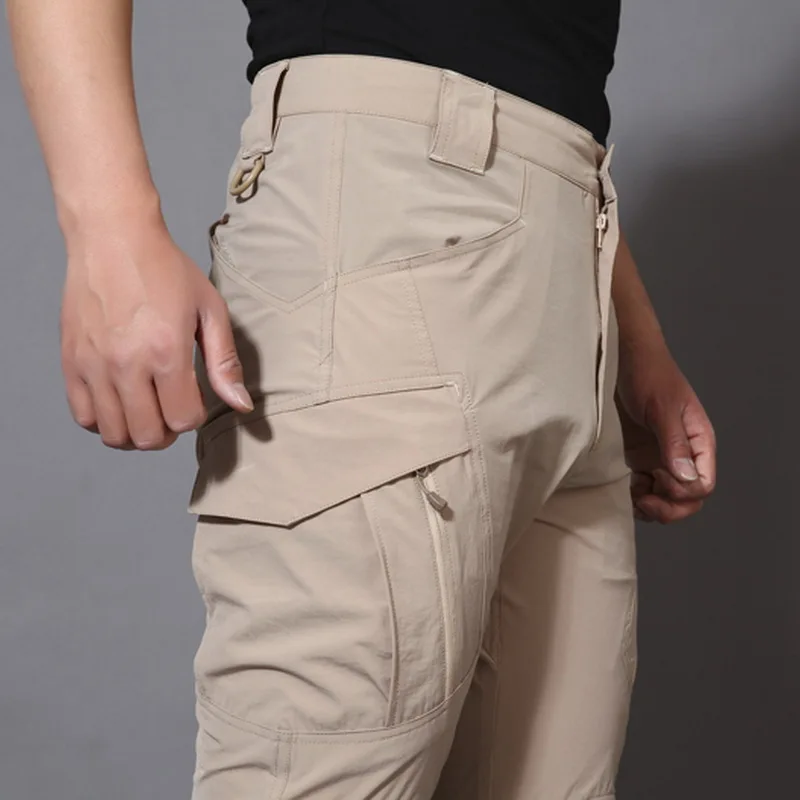 NUONEKO Men's Summer Tactical Pants Quick Dry Hiking Pants Outdoor Sports Trekking Climbing Fishing Hunting Male Trousers PN04