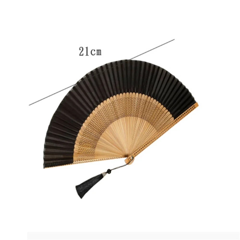 Carved Bamboo Folding Fan, Wedding Hand, Fragrant Party Prop, Chinese Wooden Fan, Vintage Hollow, Antiquity Folding Fans