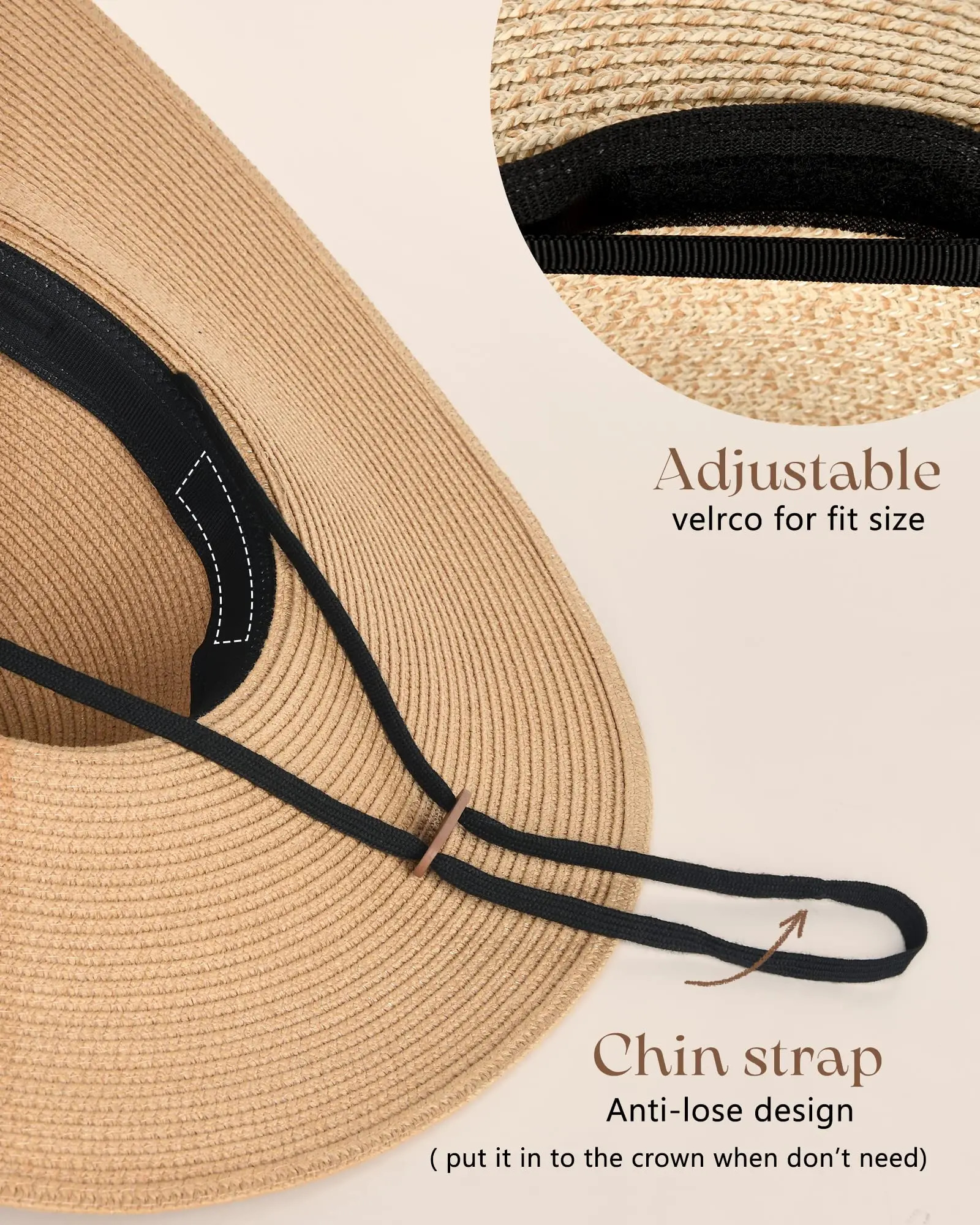 FURTALK Summer Beach Hat Women Large Straw Big Brim Sun Hats UV Protection Foldable Roll Up Floppy Cap chapeu feminino 240409