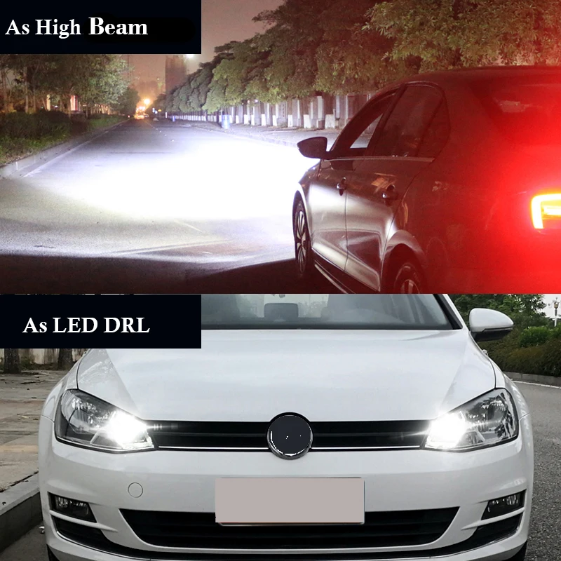 for Bulbs H15 LED Audi Mazda Mercedes VW for Hi Beam/Daytime Running Lights Cool White 72W 7600LM 6000K smile