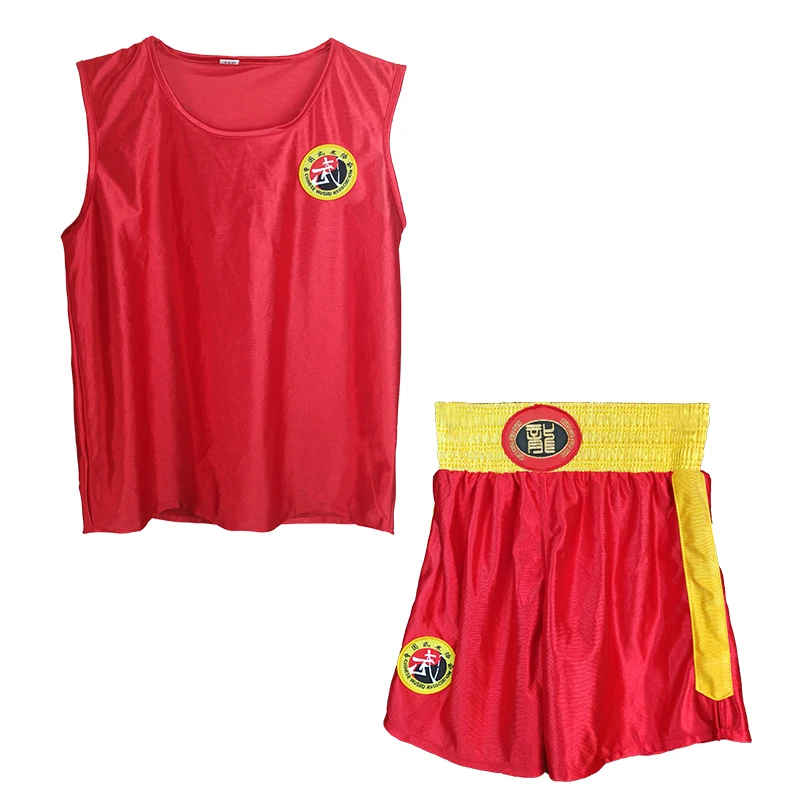 Thai Shorts MMA Muay T Shirt Kungfu Wushu Clothing Martial Arts Sanda Rashguard Boxing Pants Men Women Kids Performance Costume smile