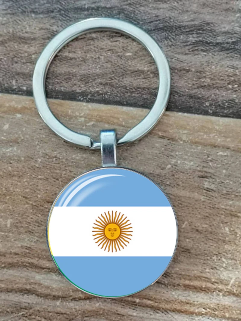 National South Flag American Keychain Brazil Chile Argentina Peru Colombia National Flag Metal Keychain Tourism National Souveni smile